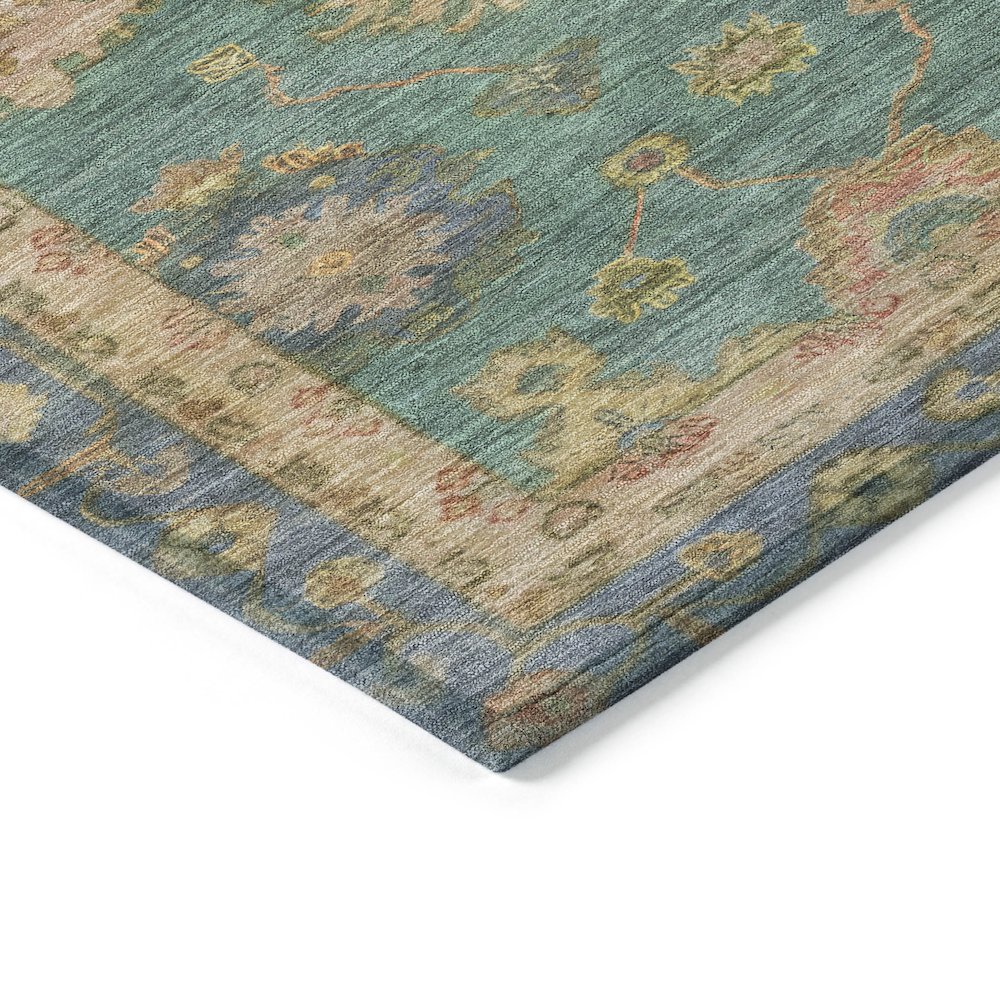 Machine Washable Indoor/Outdoor Chantille ACN2045 Teal 2'3" x 7'6" Runner Rug. Picture 3