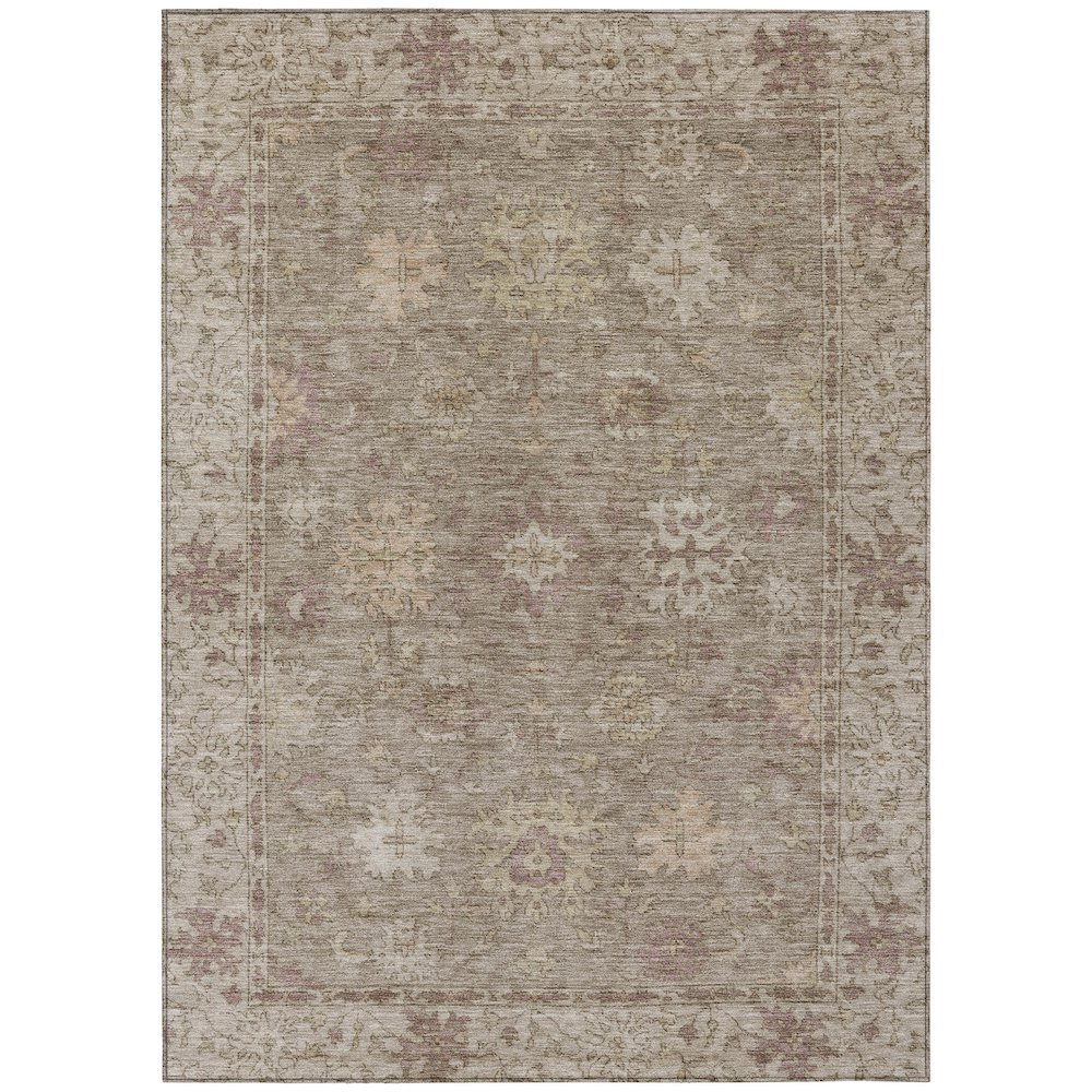 Machine Washable Indoor/Outdoor Chantille ACN2051 Khaki 3' x 5' Rug. Picture 1