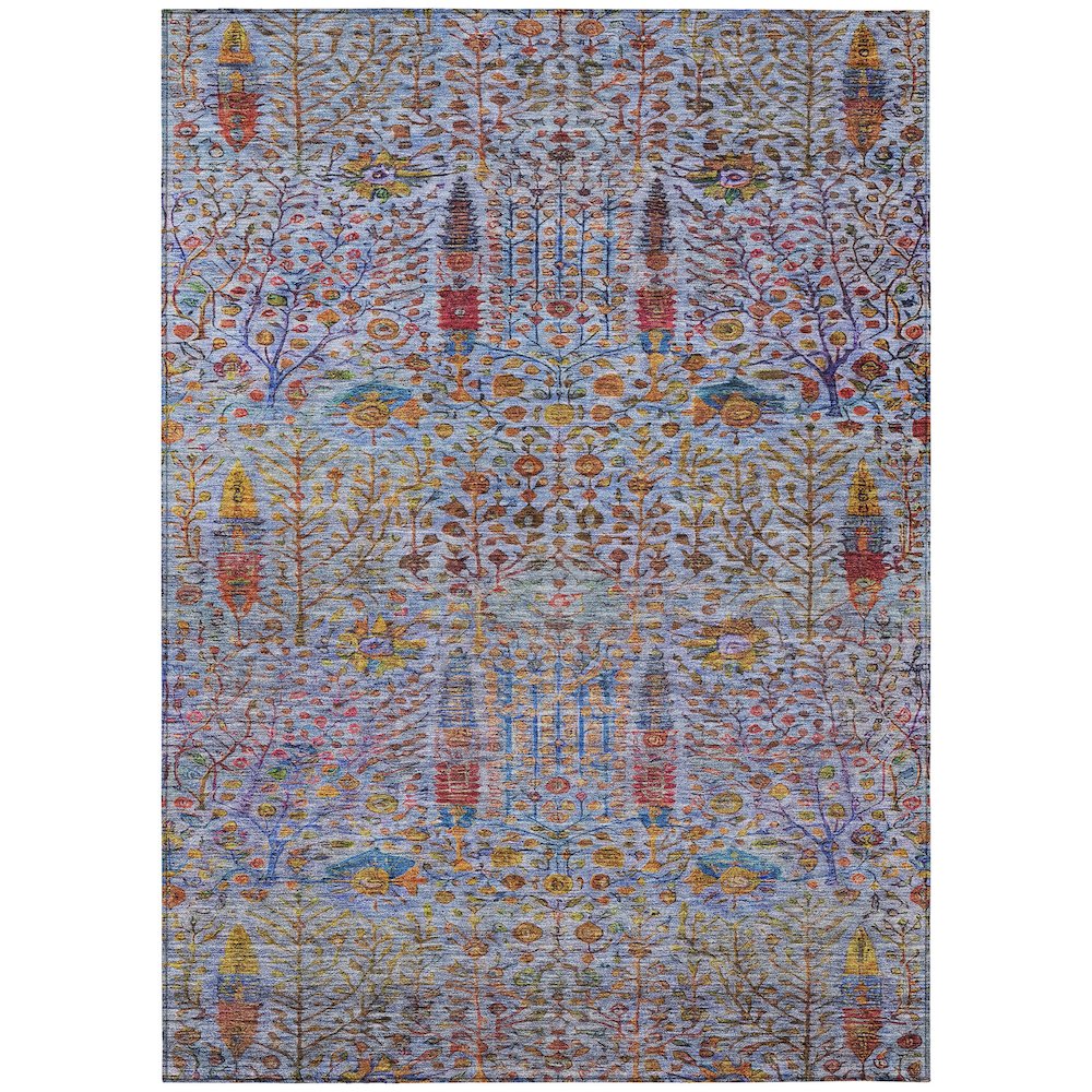 Machine Washable Indoor/Outdoor Chantille ACN2053 Blue 3' x 5' Rug. Picture 1