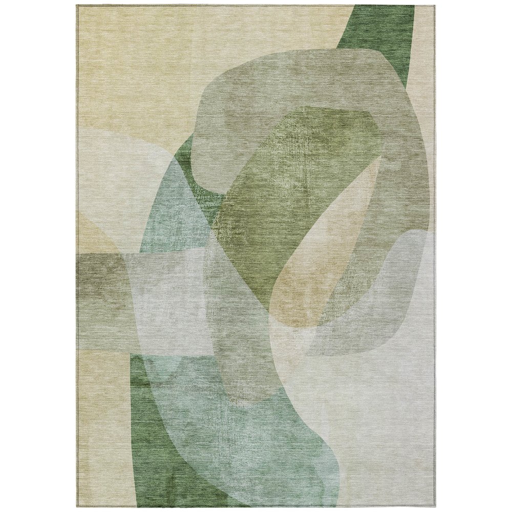 Machine Washable Indoor/Outdoor Chantille ACN2057 Aloe 3' x 5' Rug. Picture 1