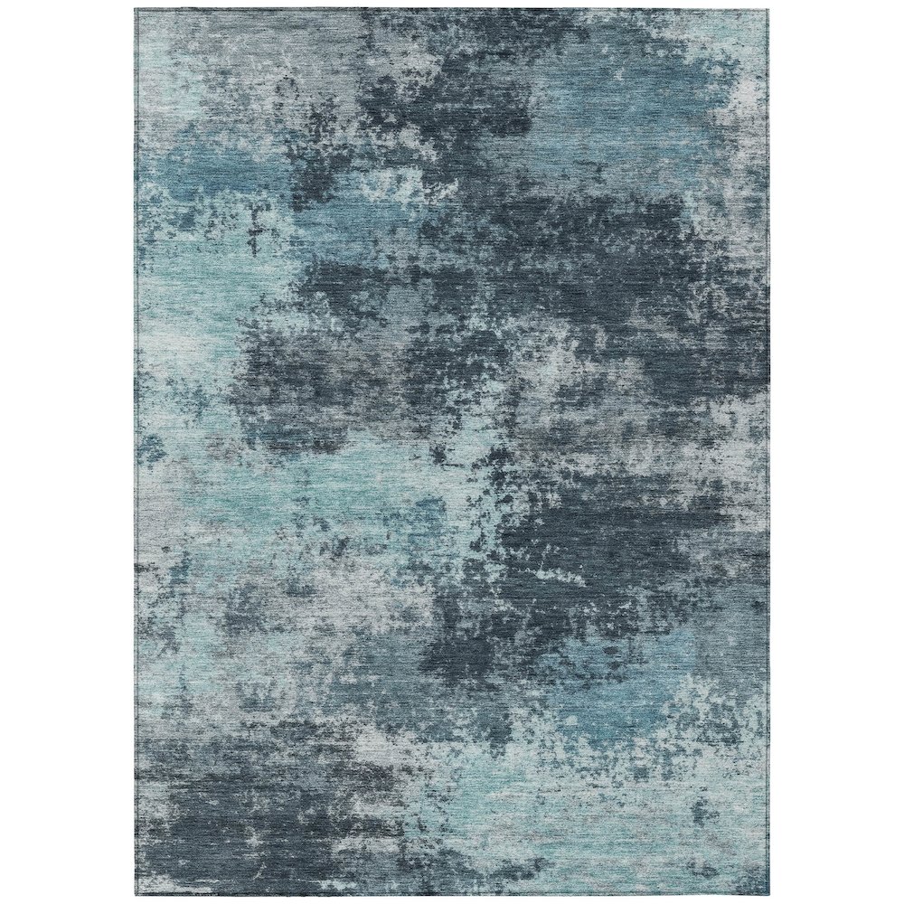 Machine Washable Indoor/Outdoor Chantille ACN2065 Teal 3' x 5' Rug. Picture 1