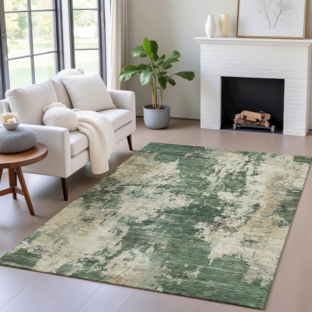 Machine Washable Indoor/Outdoor Chantille ACN2066 Fern 3' x 5' Rug. Picture 5