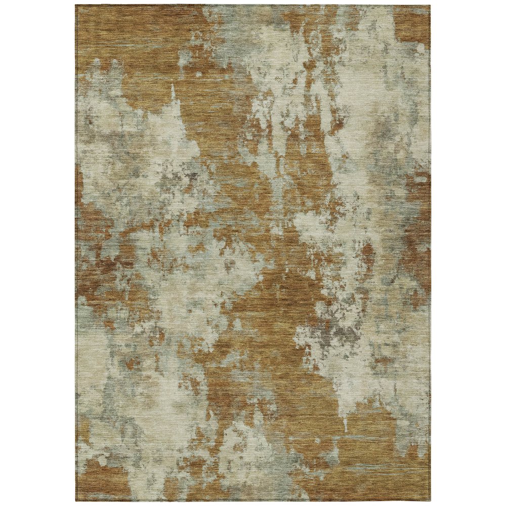 Machine Washable Indoor/Outdoor Chantille ACN2066 Terracotta 3' x 5' Rug. Picture 1
