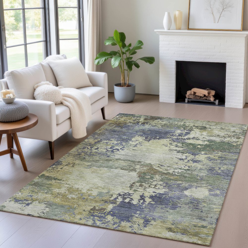 Machine Washable Indoor/Outdoor Chantille ACN2067 Purple 3' x 5' Rug. Picture 5