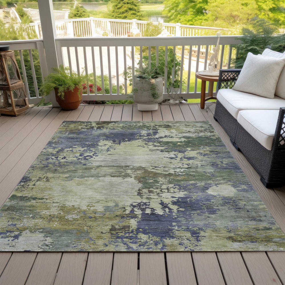 Machine Washable Indoor/Outdoor Chantille ACN2067 Purple 3' x 5' Rug. Picture 8