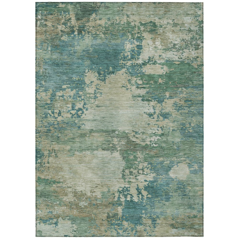 Machine Washable Indoor/Outdoor Chantille ACN2067 Teal 3' x 5' Rug. Picture 1