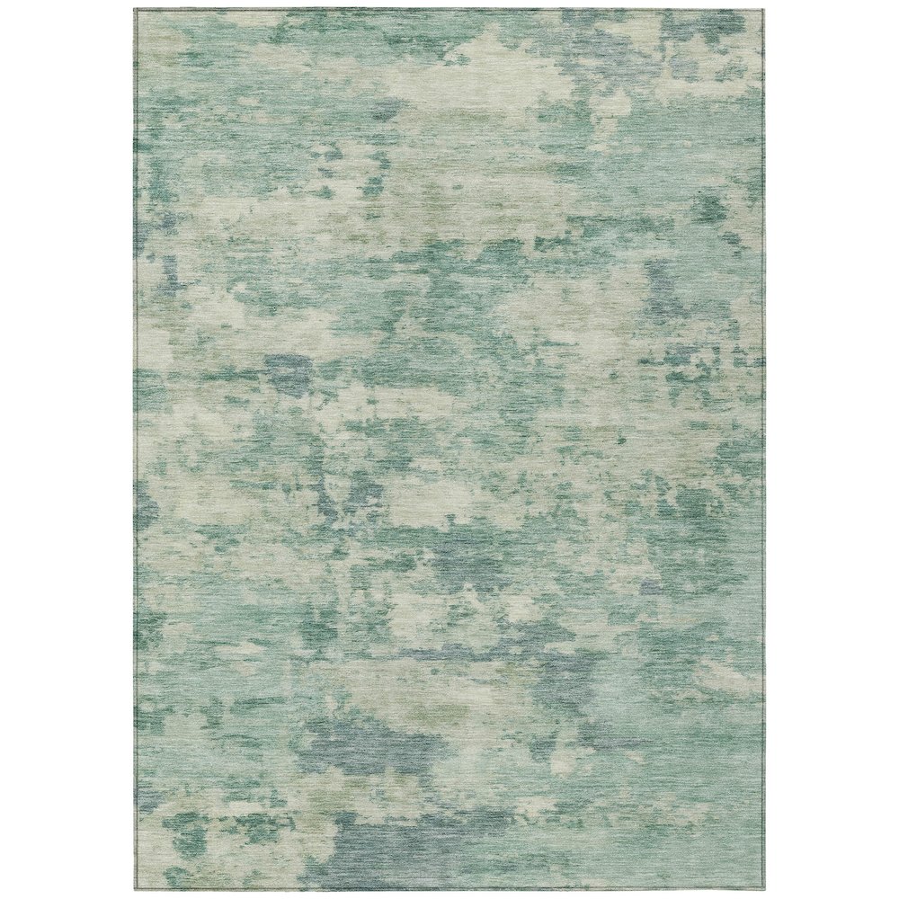 Machine Washable Indoor/Outdoor Chantille ACN2074 Teal 3' x 5' Rug. Picture 1