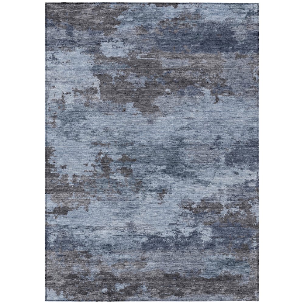 Machine Washable Indoor/Outdoor Chantille ACN2075 Blue 3' x 5' Rug. Picture 1