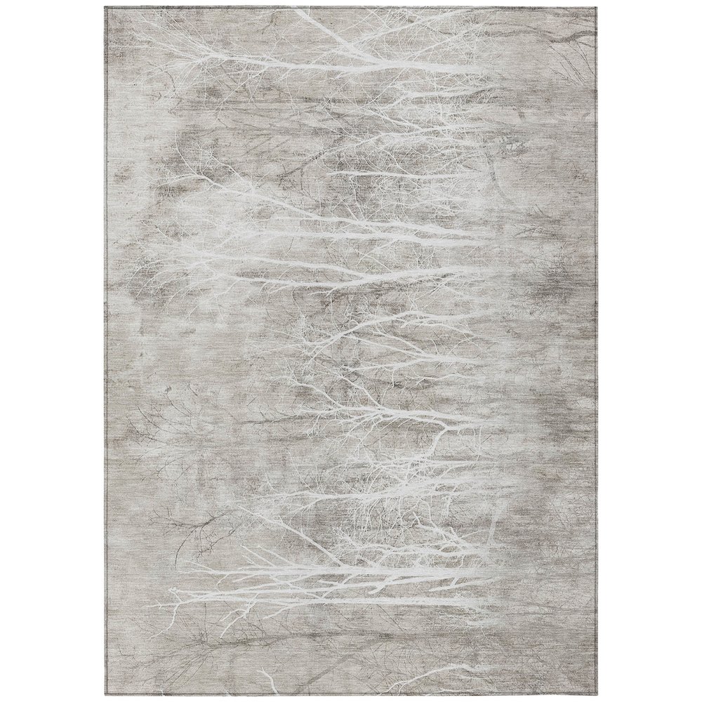 Machine Washable Indoor/Outdoor Chantille ACN2083 Silver 3' x 5' Rug. Picture 1