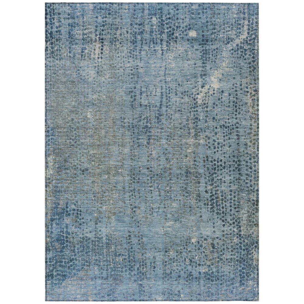 Machine Washable Indoor/Outdoor Chantille ACN2088 Blue 3' x 5' Rug. Picture 1