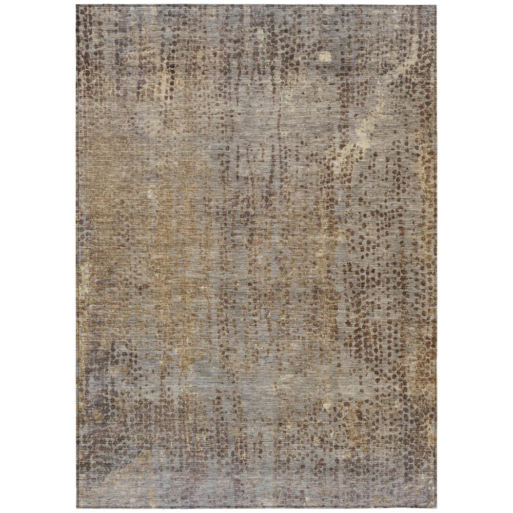 Machine Washable Indoor/Outdoor Chantille ACN2088 Brown 3' x 5' Rug. Picture 1