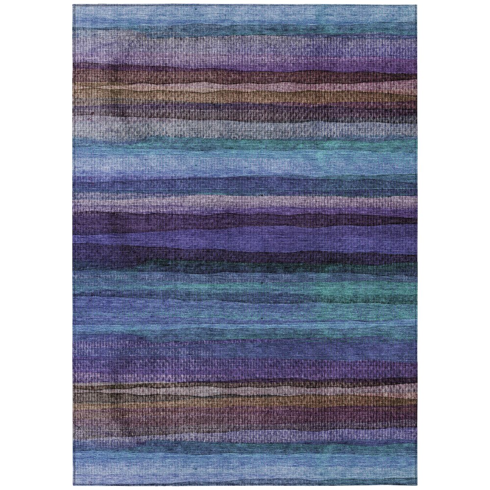 Machine Washable Indoor/Outdoor Chantille ACN2093 Blue 3' x 5' Rug. Picture 1