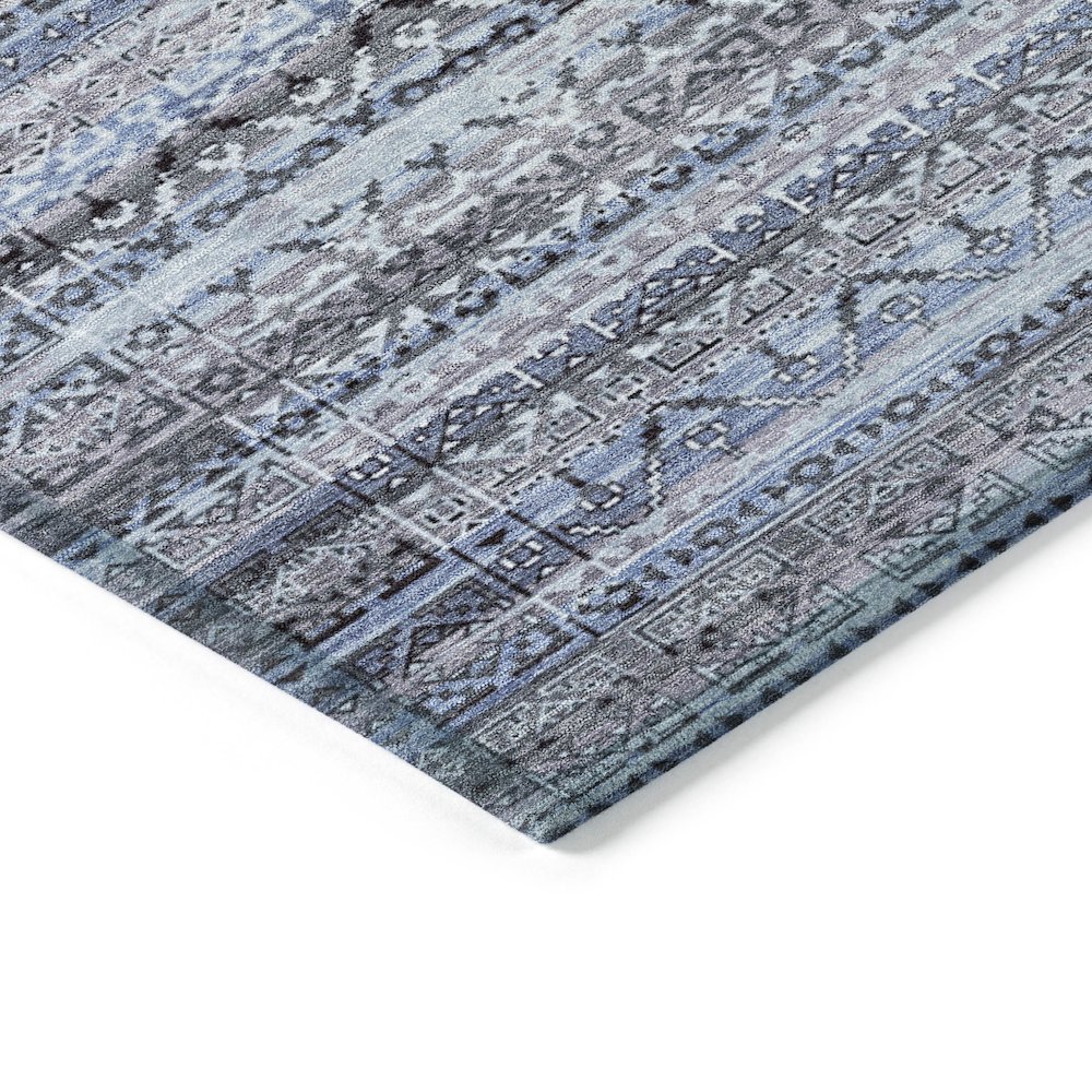 Machine Washable Indoor/Outdoor Chantille ACN2101 Blue 2'3" x 7'6" Runner Rug. Picture 3