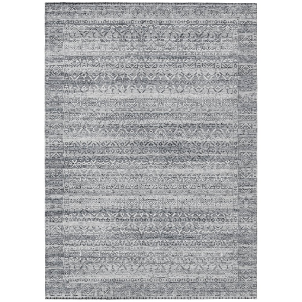 Machine Washable Indoor/Outdoor Chantille ACN2101 Gray 3' x 5' Rug. Picture 1