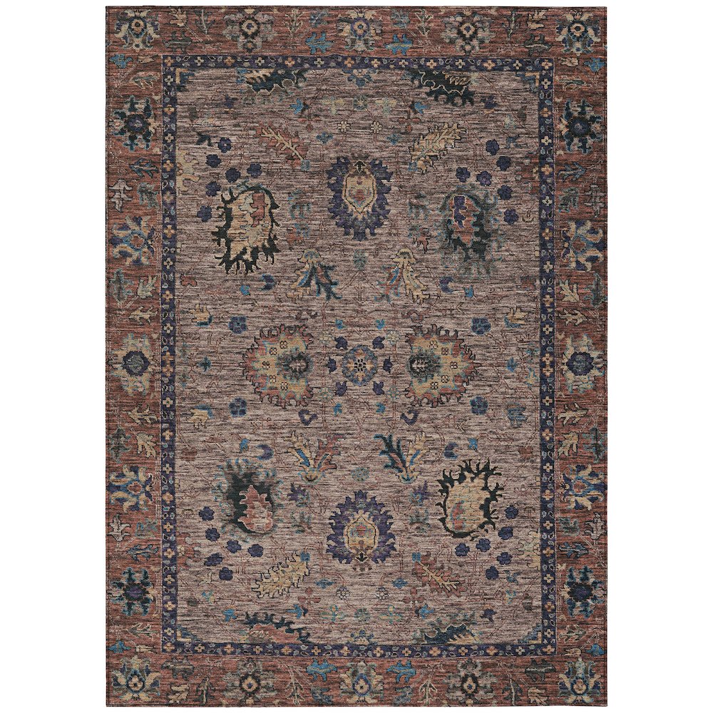 Machine Washable Indoor/Outdoor Chantille ACN2104 Mocha 3' x 5' Rug. Picture 1