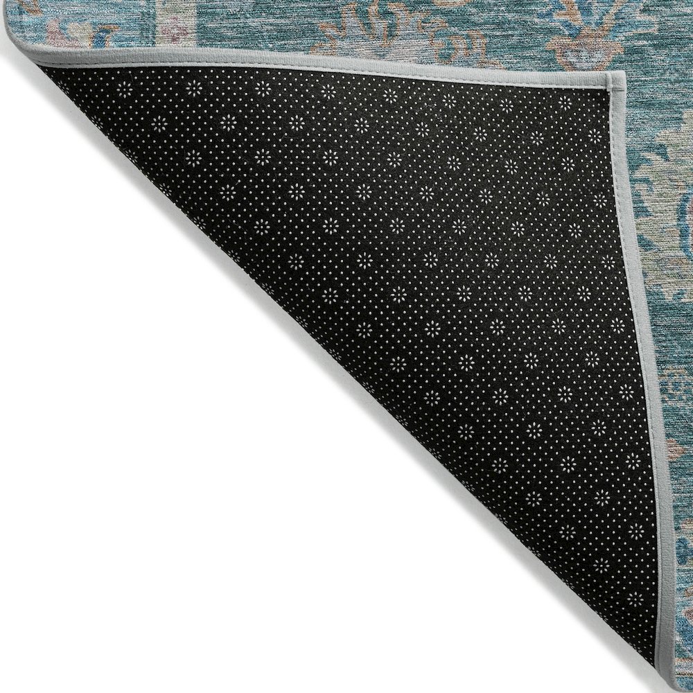 Machine Washable Indoor/Outdoor Chantille ACN2104 Teal 2'3" x 7'6" Runner Rug. Picture 2