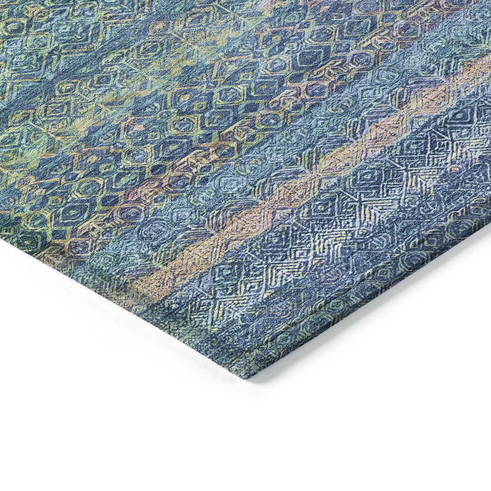 Machine Washable Indoor/Outdoor Chantille ACN2106 Teal 2'3" x 7'6" Runner Rug. Picture 3