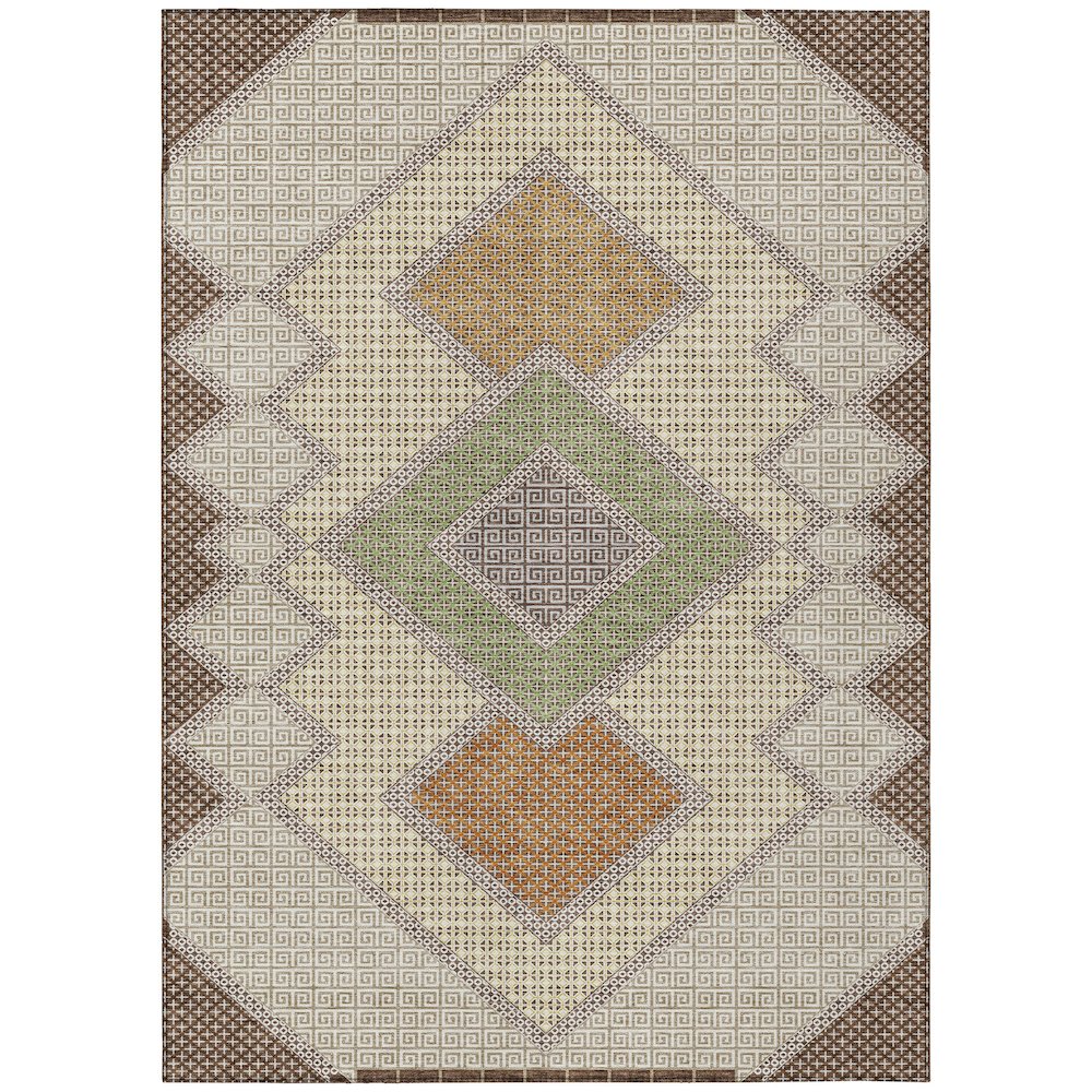 Machine Washable Indoor/Outdoor Chantille ACN2111 Brown 3' x 5' Rug. Picture 1