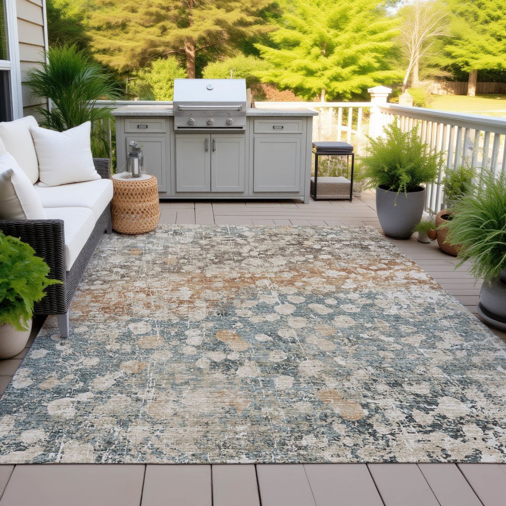 Machine Washable Indoor/Outdoor Chantille ACN2113 Putty 3' x 5' Rug. Picture 7