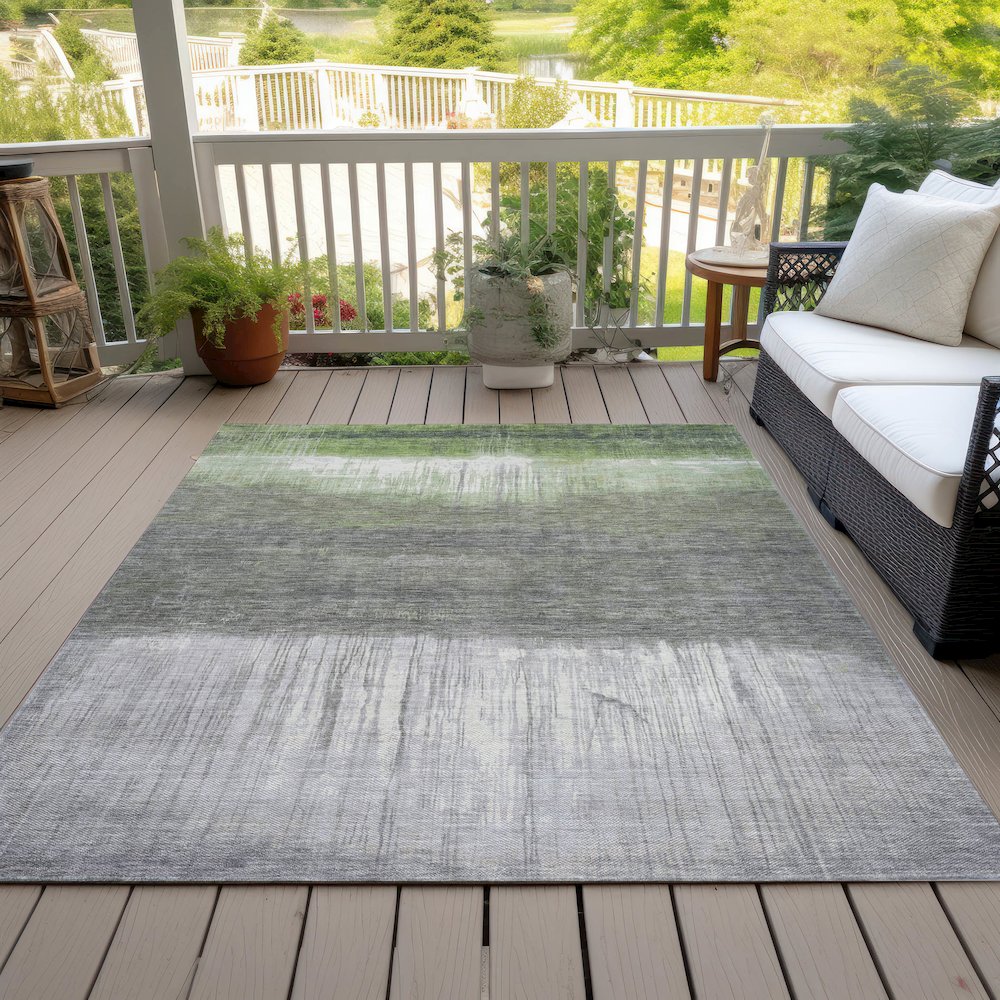 Machine Washable Indoor/Outdoor Chantille ACN2118 Fern 3' x 5' Rug. Picture 8