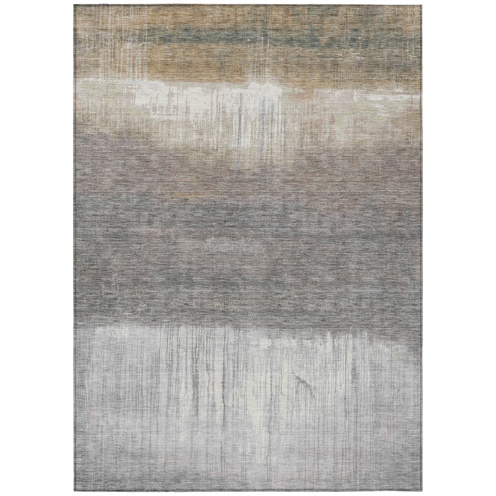 Machine Washable Indoor/Outdoor Chantille ACN2118 Taupe 3' x 5' Rug. Picture 1