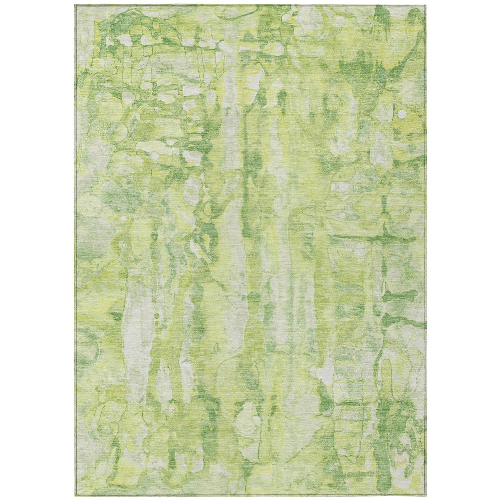 Machine Washable Indoor/Outdoor Chantille ACN2120 Lime 3' x 5' Rug. Picture 1