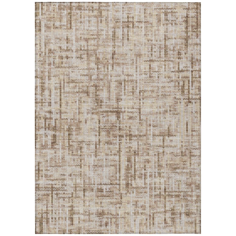 Machine Washable Indoor/Outdoor Chantille ACN2130 Brown 3' x 5' Rug. Picture 1