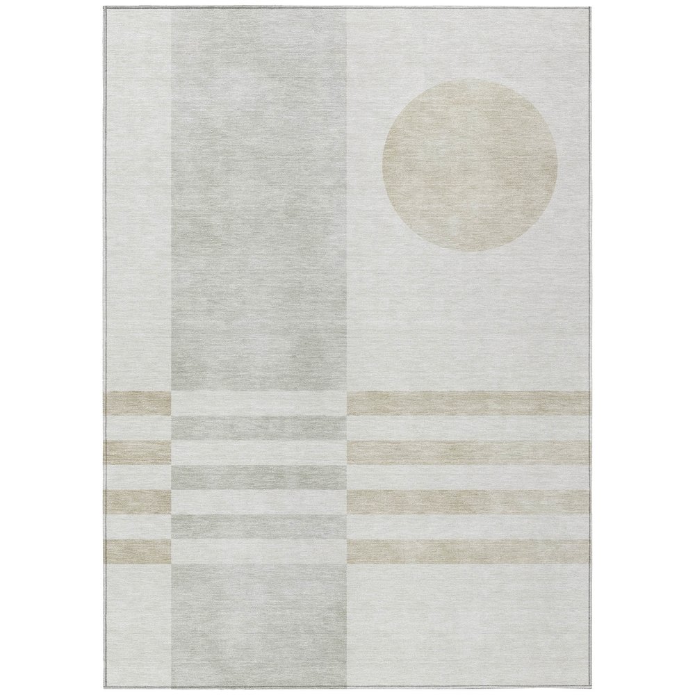 Machine Washable Indoor/Outdoor Chantille ACN2131 Linen 3' x 5' Rug. Picture 1