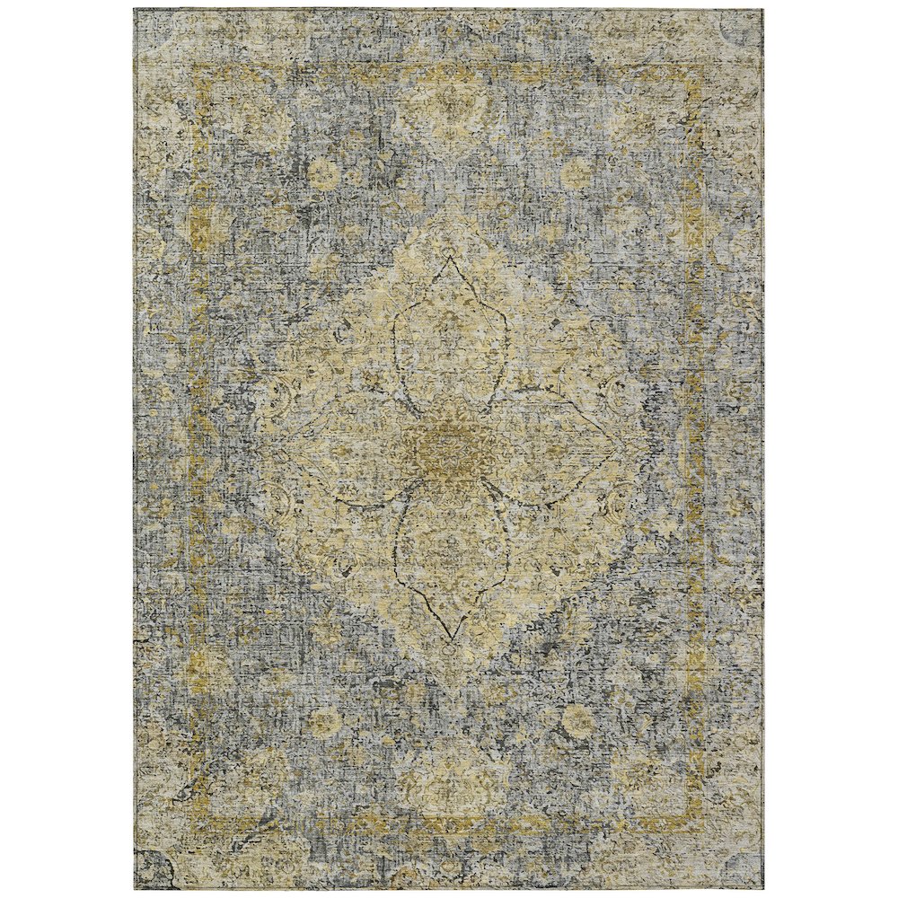 Machine Washable Indoor/Outdoor Chantille ACN2136 Pewter 3' x 5' Rug. Picture 1