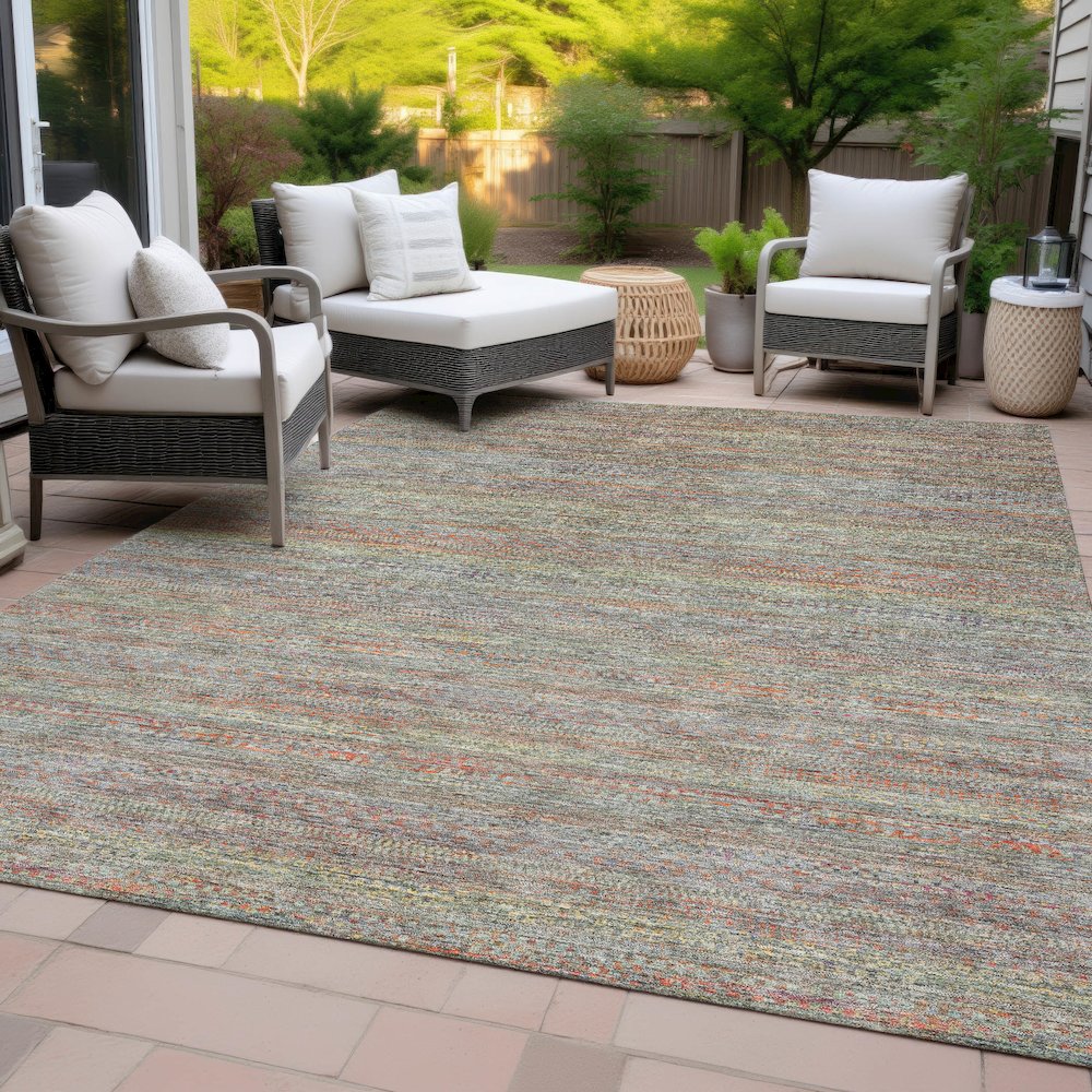 Machine Washable Indoor/Outdoor Chantille ACN2148 Sage 3' x 5' Rug. Picture 8