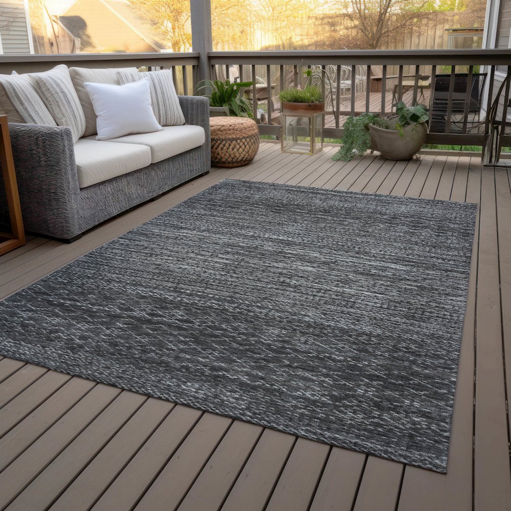 Machine Washable Indoor/Outdoor Chantille ACN2150 Charcoal 3' x 5' Rug. Picture 8