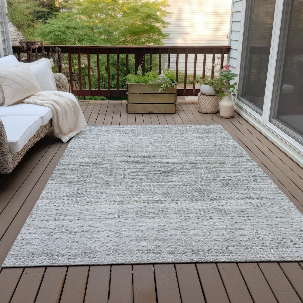 Machine Washable Indoor/Outdoor Chantille ACN2150 Gray 3' x 5' Rug. Picture 7