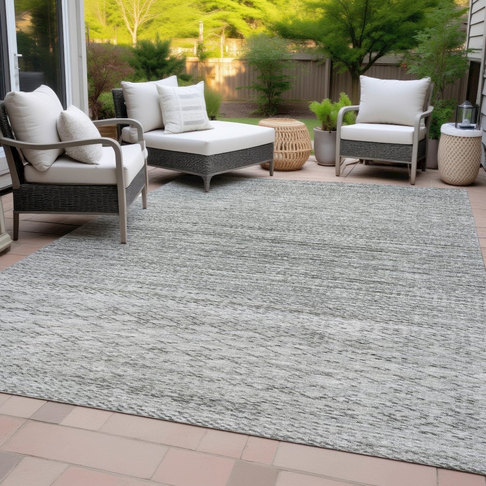 Machine Washable Indoor/Outdoor Chantille ACN2150 Gray 3' x 5' Rug. Picture 8
