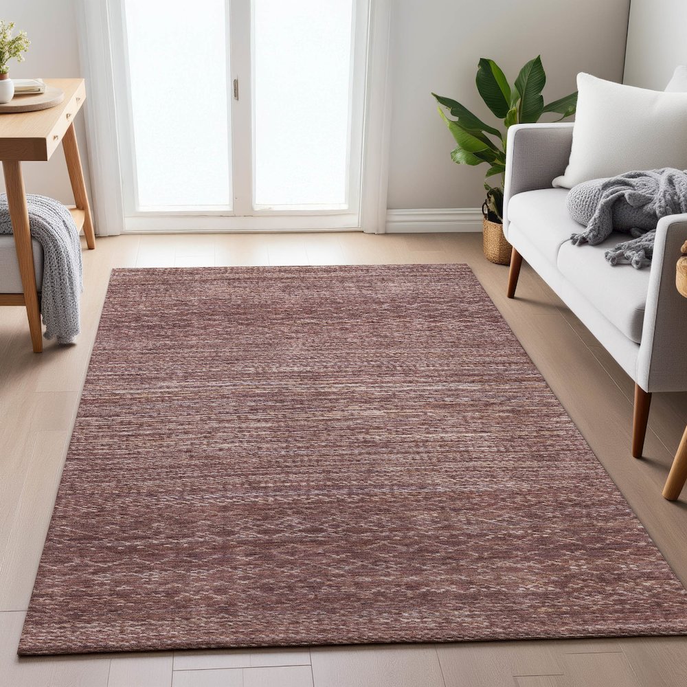 Machine Washable Indoor/Outdoor Chantille ACN2150 Merlot 3' x 5' Rug. Picture 5