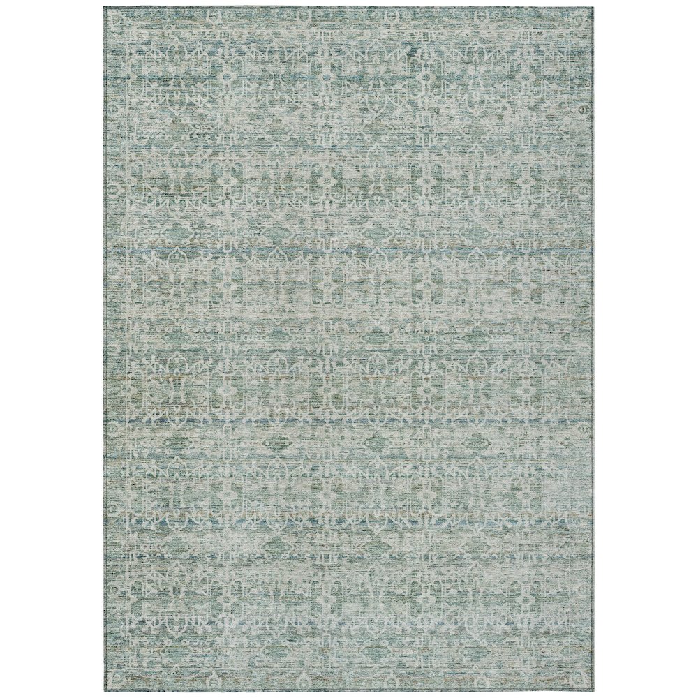 Machine Washable Indoor/Outdoor Chantille ACN2152 Teal 3' x 5' Rug. Picture 1