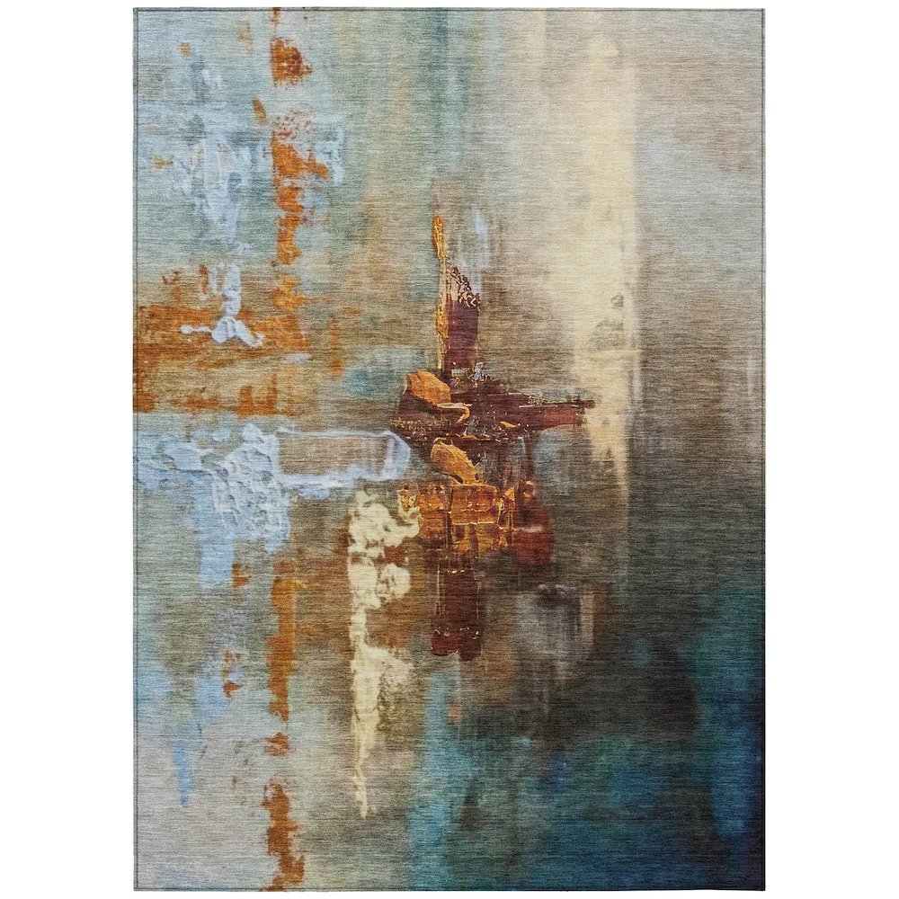 Machine Washable Indoor/Outdoor Chantille ACN2157 Paprika 3' x 5' Rug. Picture 1
