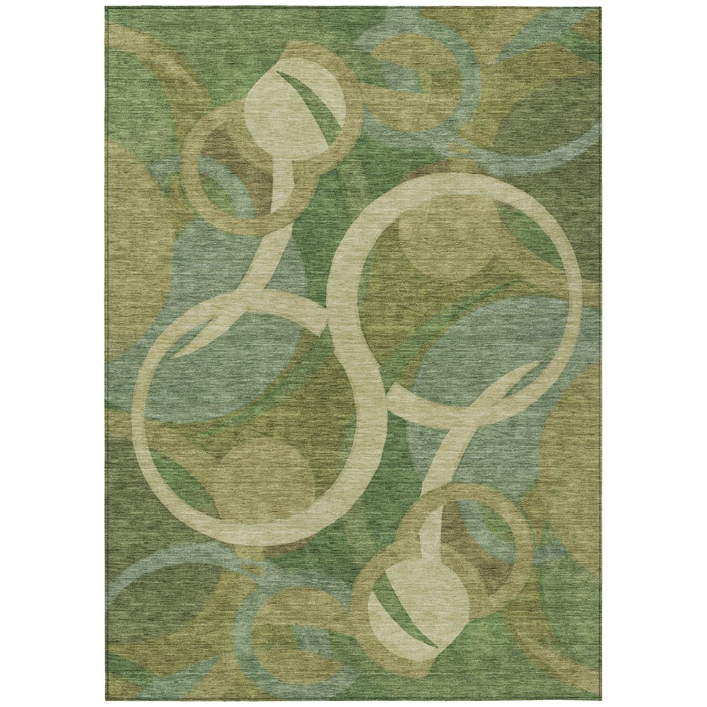 Machine Washable Indoor/Outdoor Chantille ACN2167 Green 3' x 5' Rug. Picture 1