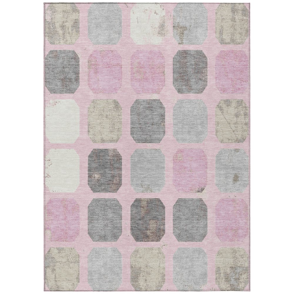 Machine Washable Indoor/Outdoor Chantille ACN2182 Pink 3' x 5' Rug. Picture 1