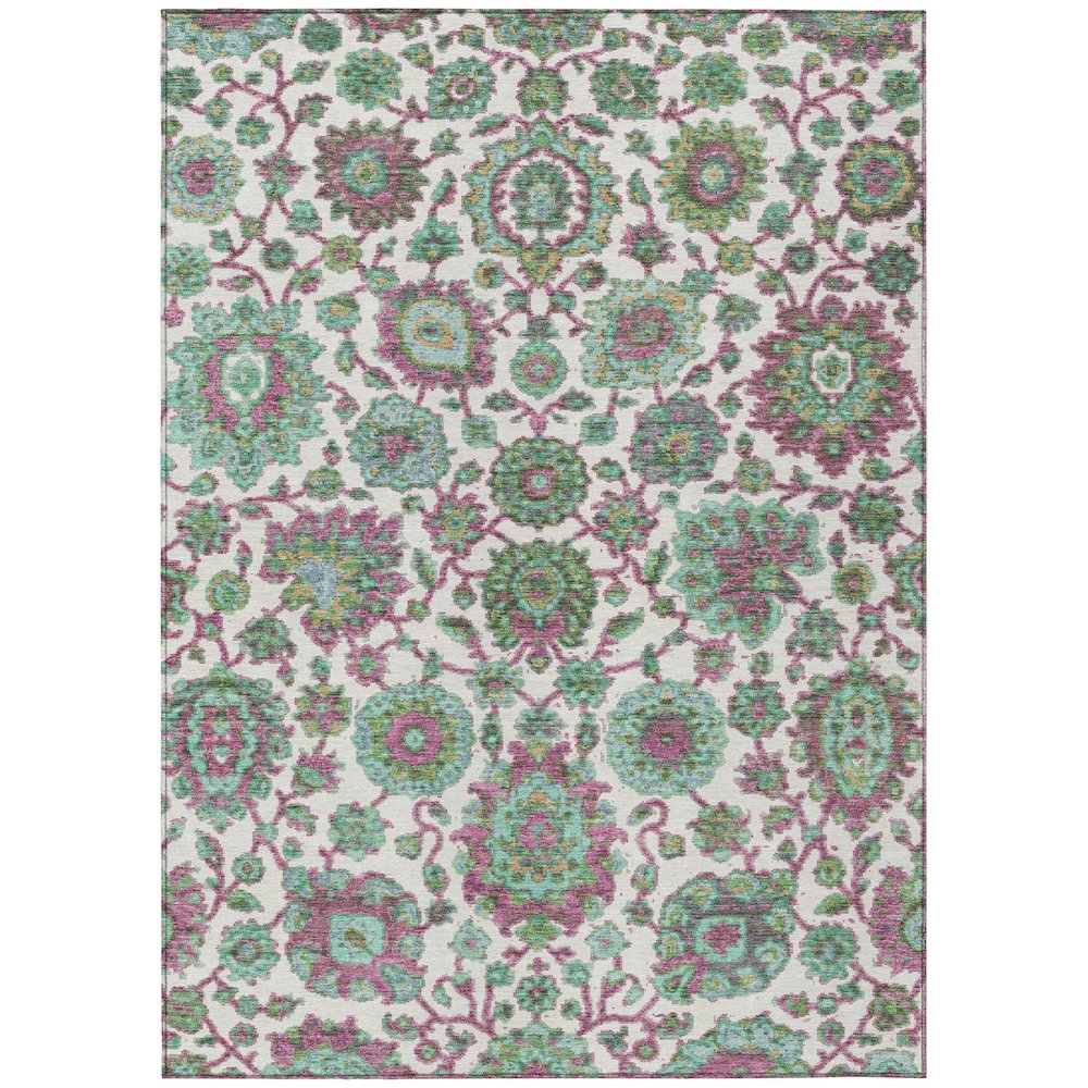Machine Washable Indoor/Outdoor Chantille ACN2187 Mint 3' x 5' Rug. Picture 1