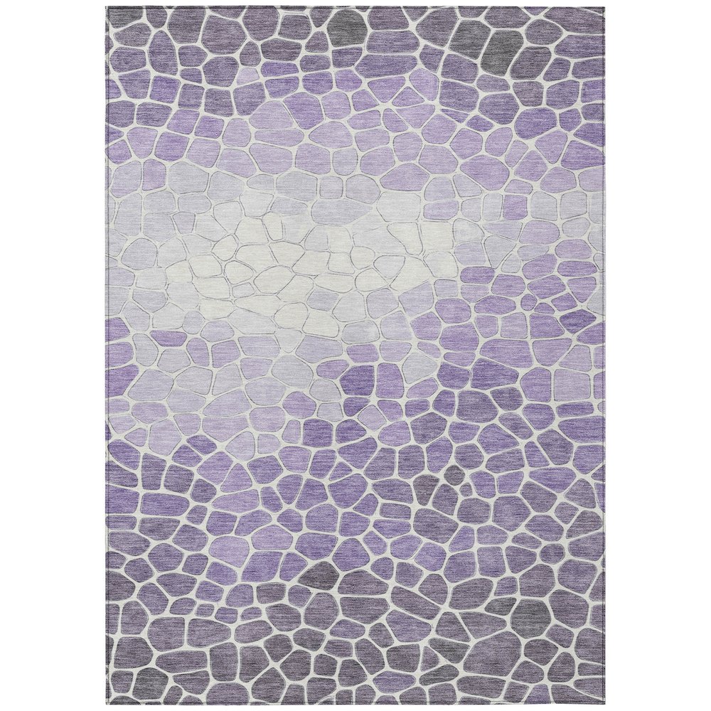 Machine Washable Indoor/Outdoor Chantille ACN2190 Purple 3' x 5' Rug. Picture 1