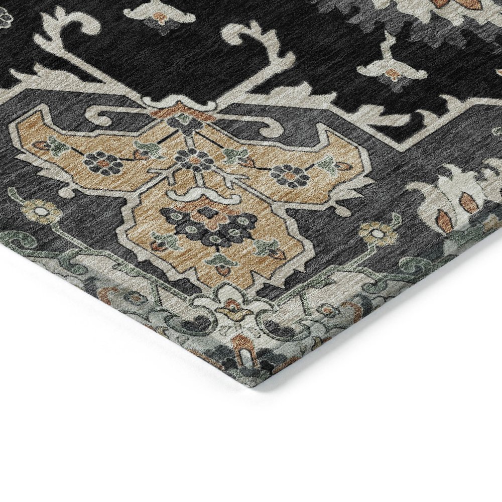 Machine Washable Indoor/Outdoor Chantille ACN2194 Black 2'3" x 7'6" Runner Rug. Picture 3