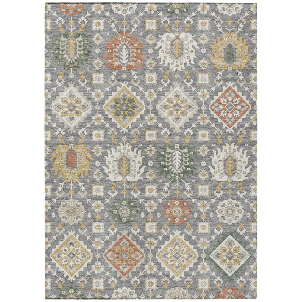Machine Washable Indoor/Outdoor Chantille ACN2200 Gray 3' x 5' Rug. Picture 1