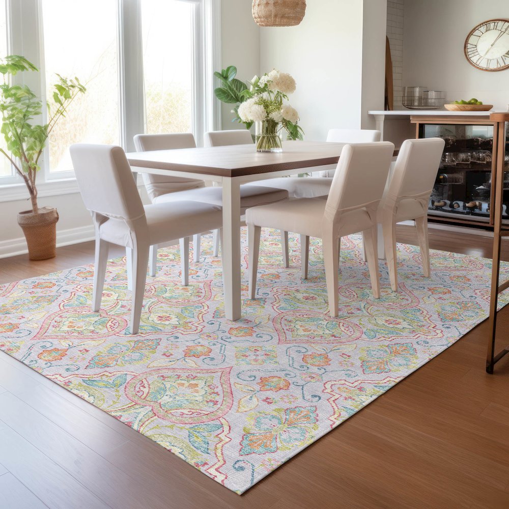 Machine Washable Indoor/Outdoor Chantille ACN2207 Lavender 3' x 5' Rug. Picture 5