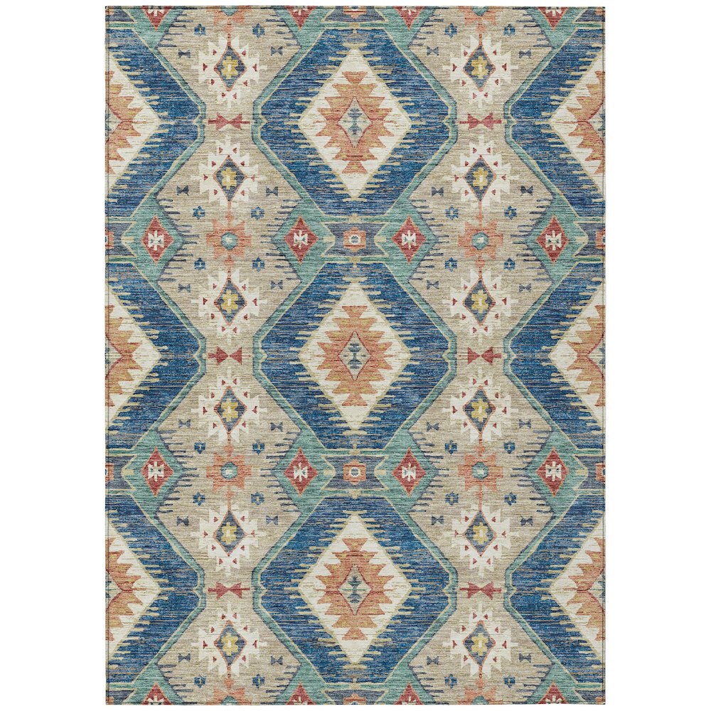 Machine Washable Indoor/Outdoor Chantille ACN2210 Navy 3' x 5' Rug. Picture 1