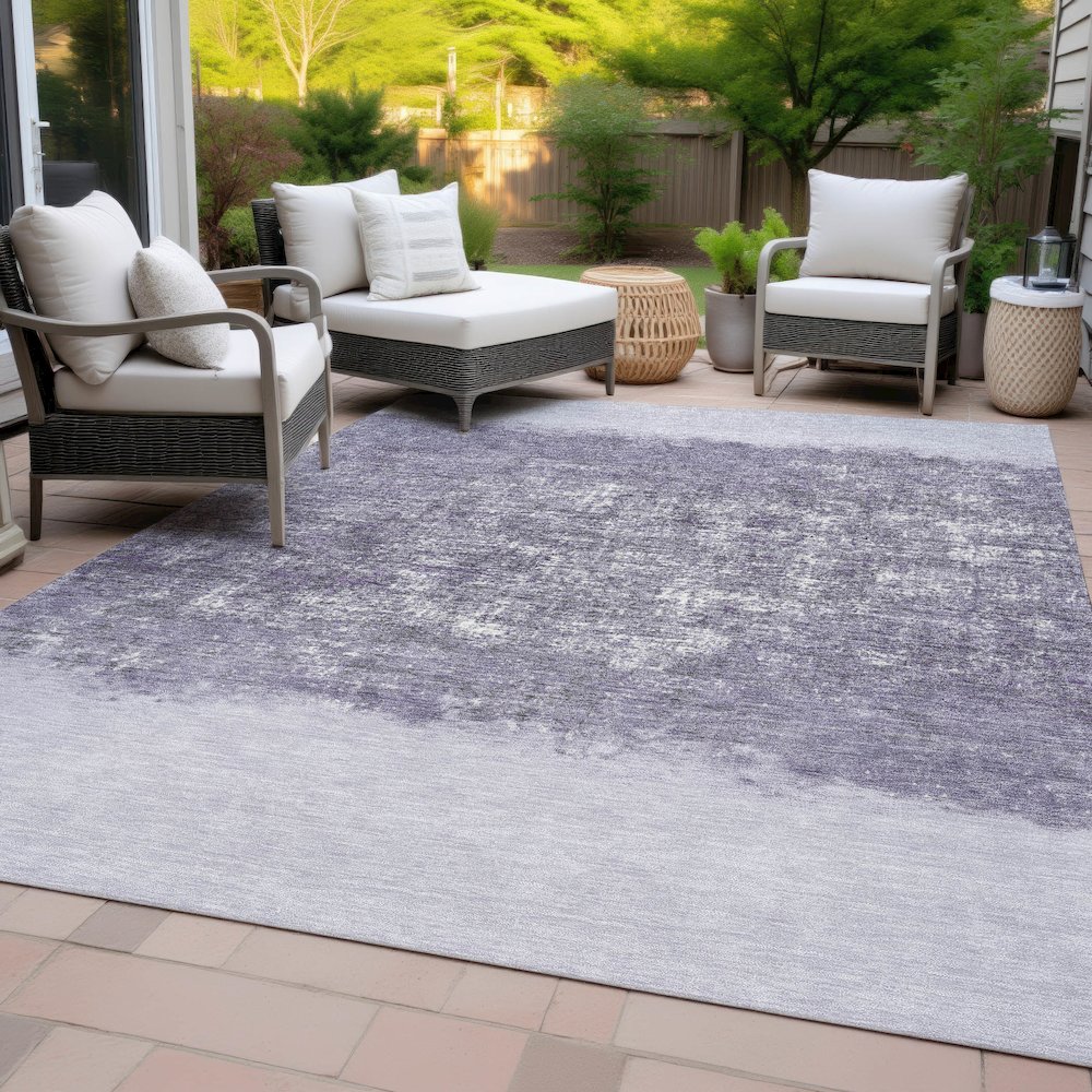 Machine Washable Indoor/Outdoor Chantille ACN2214 Lavender 3' x 5' Rug. Picture 8