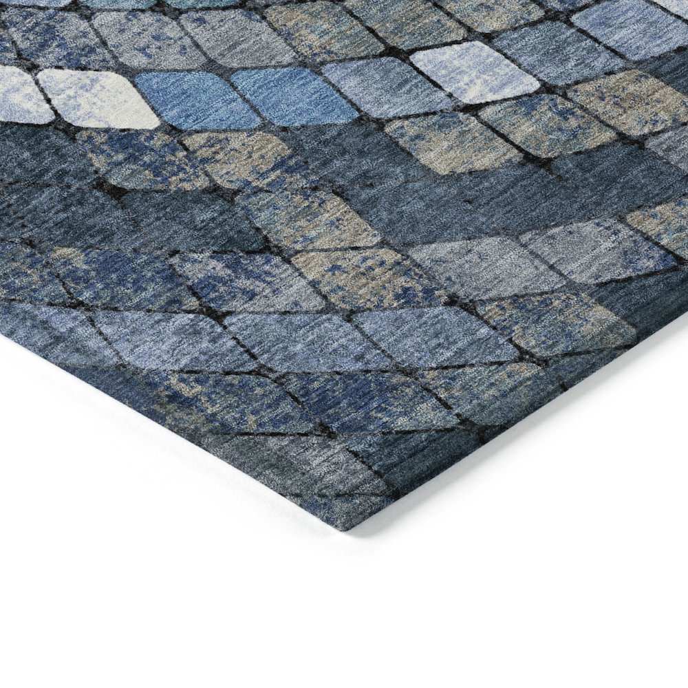 Machine Washable Indoor/Outdoor Chantille ACN2216 Navy 2'3" x 7'6" Runner Rug. Picture 3