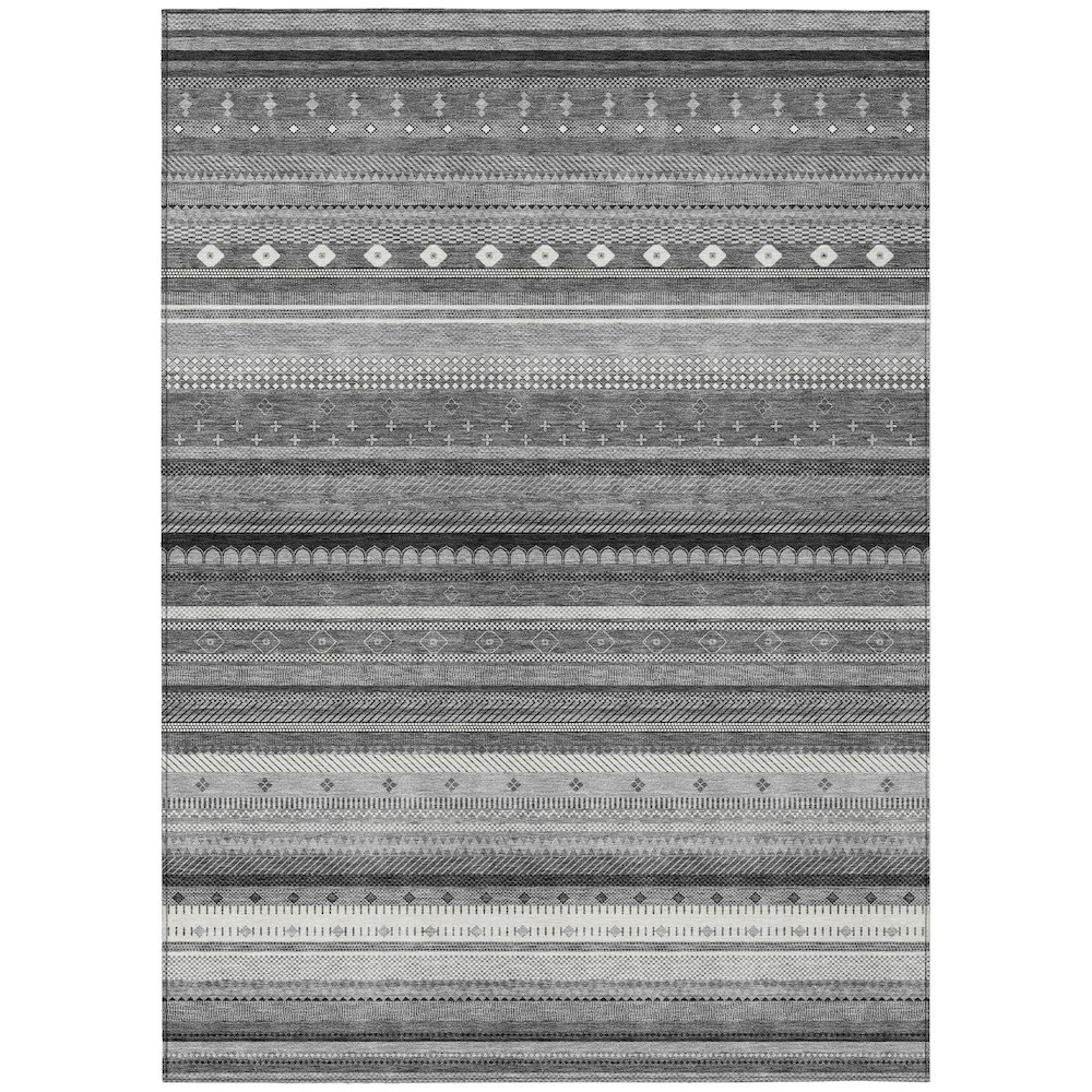 Machine Washable Indoor/Outdoor Chantille ACN2218 Gray 3' x 5' Rug. Picture 1