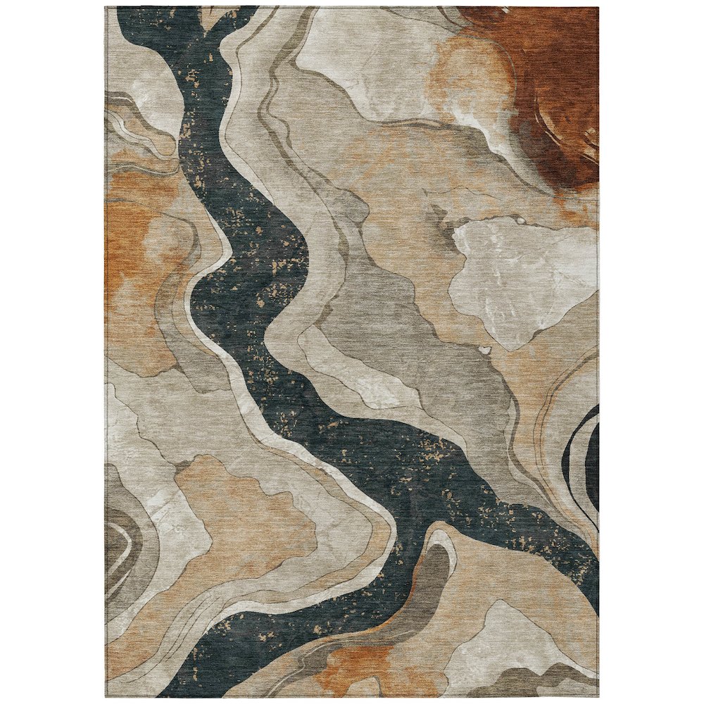Machine Washable Indoor/Outdoor Chantille ACN2219 Putty 3' x 5' Rug. Picture 1
