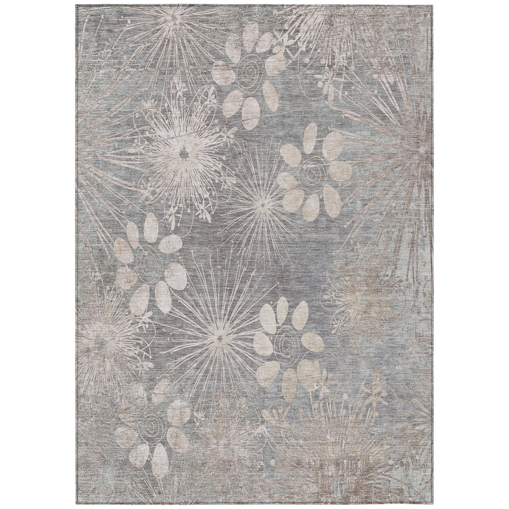 Machine Washable Indoor/Outdoor Chantille ACN2225 Gray 3' x 5' Rug. Picture 1