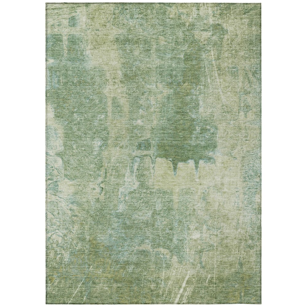 Machine Washable Indoor/Outdoor Chantille ACN2226 Green 3' x 5' Rug. Picture 1